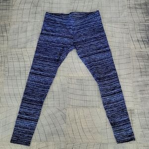 PACT Organic Cotton Leggings Blue Space Dye Stripes Size Medium